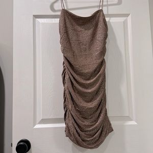Beautiful brown shimmery dress perfect for night out/ themed bachelorette party